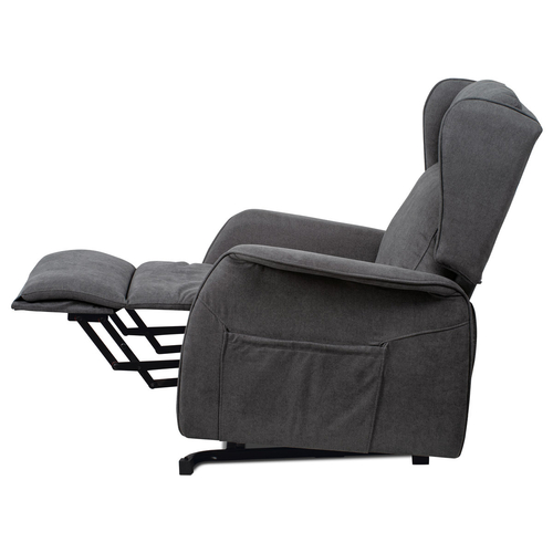 Polohovací křeslo, elektrické kabelové ovládání, šedá, látka, TV-1190 GREY2