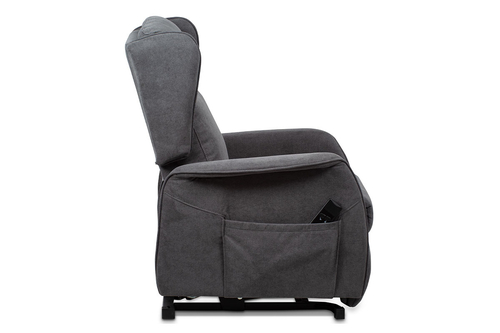 Polohovací křeslo, elektrické kabelové ovládání, šedá, látka, TV-1190 GREY2