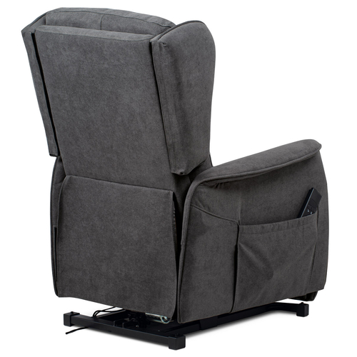 Polohovací křeslo, elektrické kabelové ovládání, šedá, látka, TV-1190 GREY2