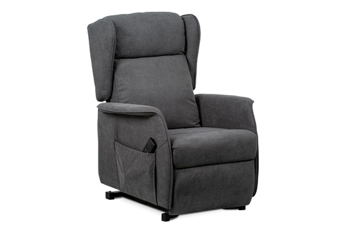 Polohovací křeslo, elektrické kabelové ovládání, šedá, látka, TV-1190 GREY2