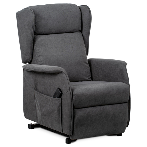 Polohovací křeslo, elektrické kabelové ovládání, šedá, látka, TV-1190 GREY2