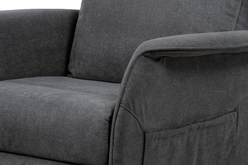 Polohovací křeslo, elektrické kabelové ovládání, šedá, látka, TV-1190 GREY2