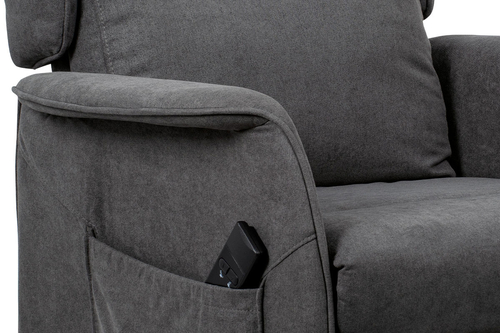 Polohovací křeslo, elektrické kabelové ovládání, šedá, látka, TV-1190 GREY2