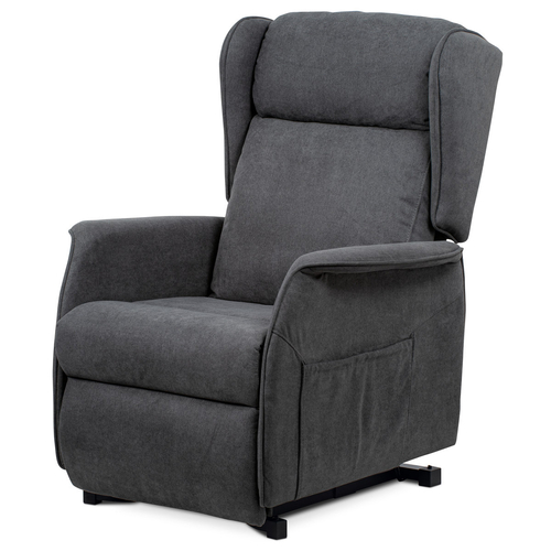 Polohovací křeslo, elektrické kabelové ovládání, šedá, látka, TV-1190 GREY2