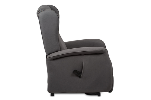 Polohovací křeslo, elektrické kabelové ovládání, šedá, látka, TV-1192 GREY2