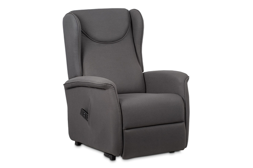 Polohovací křeslo, elektrické kabelové ovládání, šedá, látka, TV-1192 GREY2