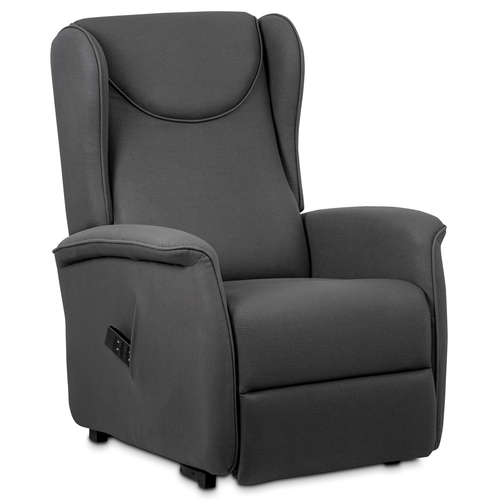 Polohovací křeslo, elektrické kabelové ovládání, šedá, látka, TV-1192 GREY2