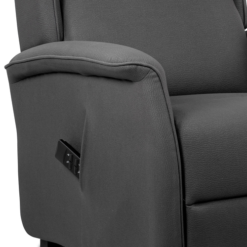 Polohovací křeslo, elektrické kabelové ovládání, šedá, látka, TV-1192 GREY2