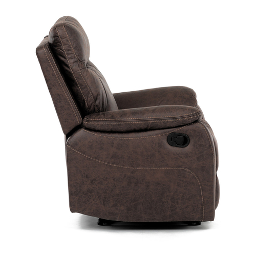 Polohovací křeslo, hnědá, látka vintage, TV-4092 BR3