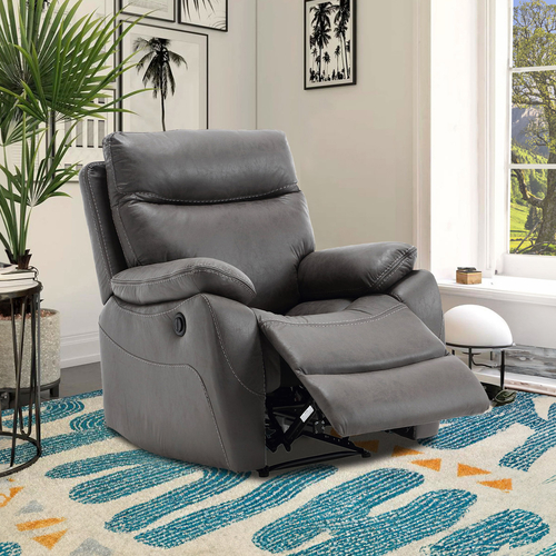 Polohovací křeslo, elektrické zabudované ovládání, šedá, látka vintage, TV-4094 GREY3