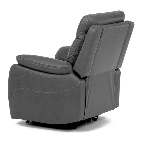 Polohovací křeslo, elektrické zabudované ovládání, šedá, látka vintage, TV-4094 GREY3