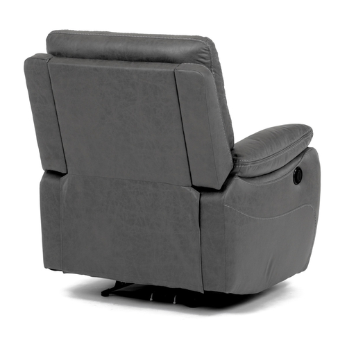 Polohovací křeslo, elektrické zabudované ovládání, šedá, látka vintage, TV-4094 GREY3