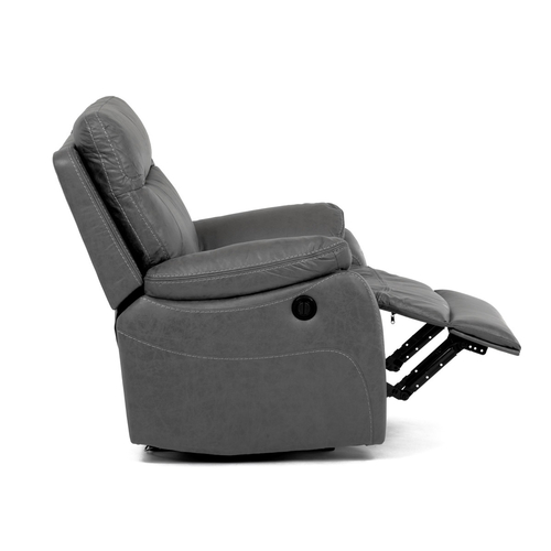 Polohovací křeslo, elektrické zabudované ovládání, šedá, látka vintage, TV-4094 GREY3