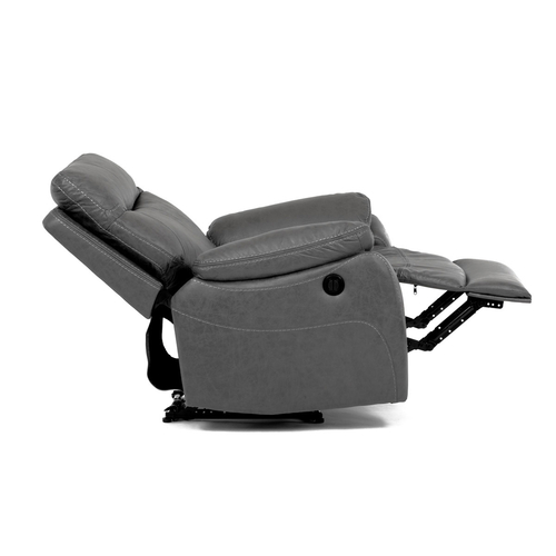 Polohovací křeslo, elektrické zabudované ovládání, šedá, látka vintage, TV-4094 GREY3