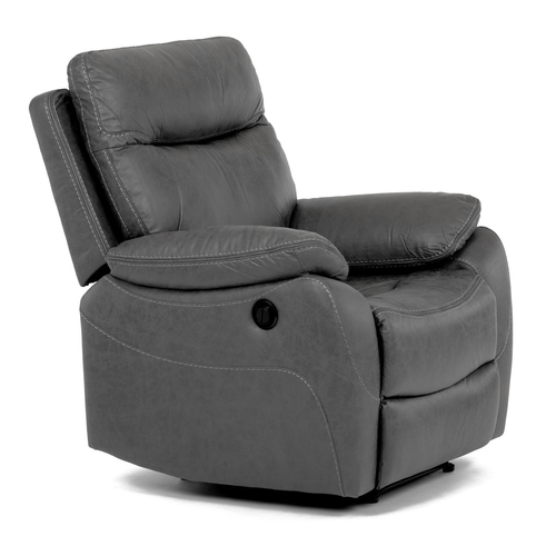 Polohovací křeslo, elektrické zabudované ovládání, šedá, látka vintage, TV-4094 GREY3
