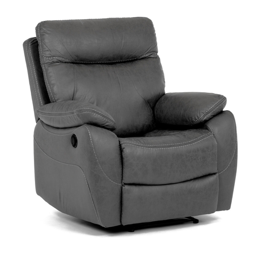 Polohovací křeslo, elektrické zabudované ovládání, šedá, látka vintage, TV-4094 GREY3