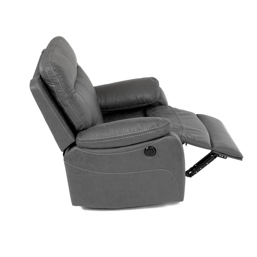 Polohovací křeslo, elektrické zabudované ovládání, šedá, látka vintage, TV-4094 GREY3