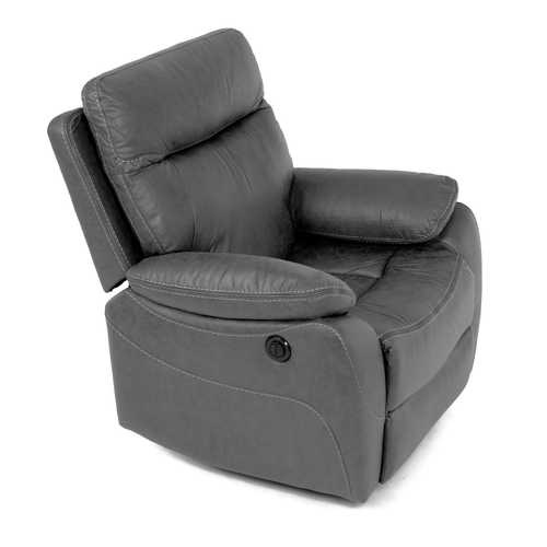 Polohovací křeslo, elektrické zabudované ovládání, šedá, látka vintage, TV-4094 GREY3