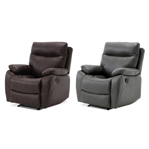 Polohovací křeslo, elektrické zabudované ovládání, šedá, látka vintage, TV-4094 GREY3