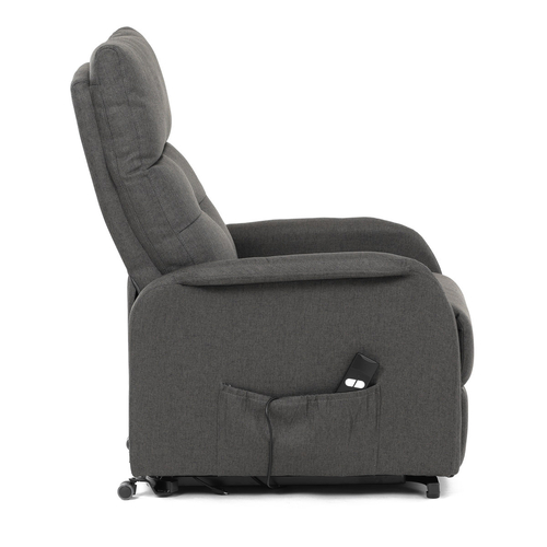 Polohovací křeslo, elektrické kabelové ovládání, šedá, látka, TV-5482 GREY2