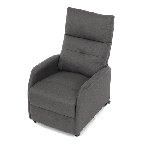 Polohovací křeslo, elektrické kabelové ovládání, šedá, látka, TV-5482 GREY2