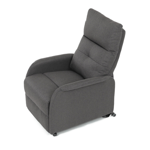 Polohovací křeslo, elektrické kabelové ovládání, šedá, látka, TV-5482 GREY2