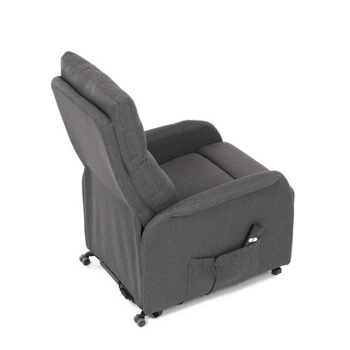 Polohovací křeslo, elektrické kabelové ovládání, šedá, látka, TV-5482 GREY2