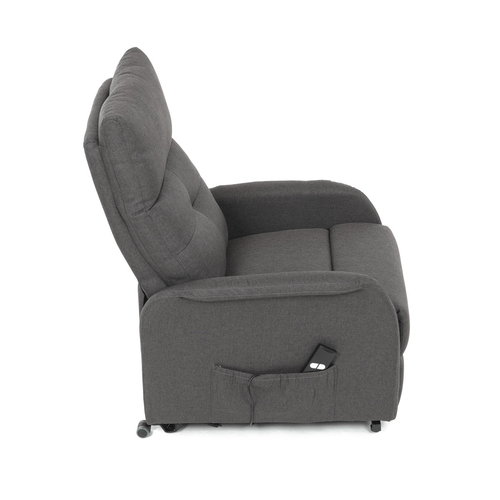 Polohovací křeslo, elektrické kabelové ovládání, šedá, látka, TV-5482 GREY2