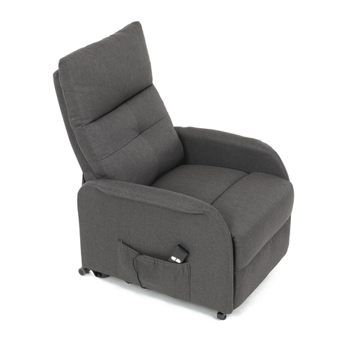 Polohovací křeslo, elektrické kabelové ovládání, šedá, látka, TV-5482 GREY2