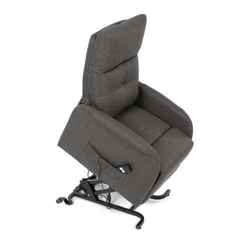 Polohovací křeslo, elektrické kabelové ovládání, šedá, látka, TV-5482 GREY2
