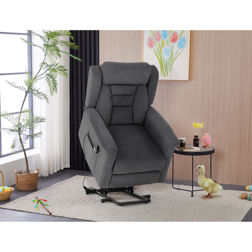 Polohovací křeslo, elektrické kabelové ovládání, šedá, látka, TV-7072 GREY2