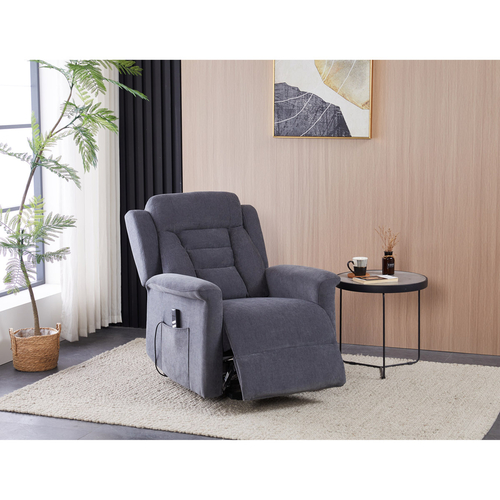 Polohovací křeslo, elektrické kabelové ovládání, šedá, látka, TV-7072 GREY2