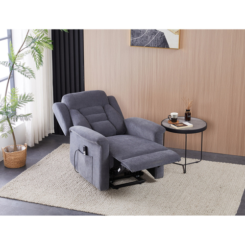 Polohovací křeslo, elektrické kabelové ovládání, šedá, látka, TV-7072 GREY2