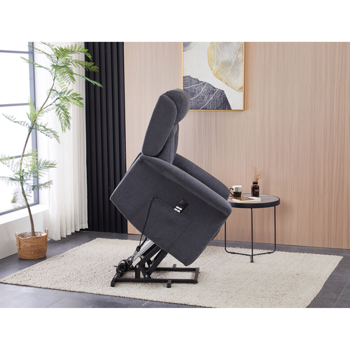 Polohovací křeslo, elektrické kabelové ovládání, šedá, látka, TV-7072 GREY2