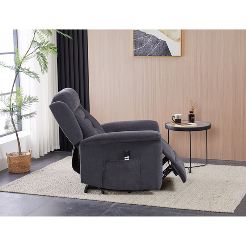 Polohovací křeslo, elektrické kabelové ovládání, šedá, látka, TV-7072 GREY2
