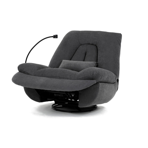 Polohovací křeslo, elektrické zabudované ovládání, šedá, látka, TV-7089 GREY2