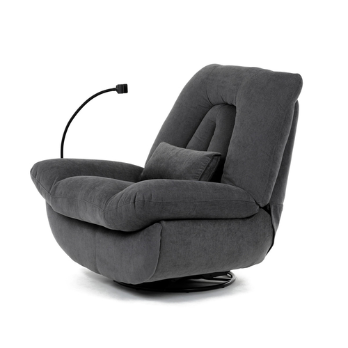 Polohovací křeslo, elektrické zabudované ovládání, šedá, látka, TV-7089 GREY2
