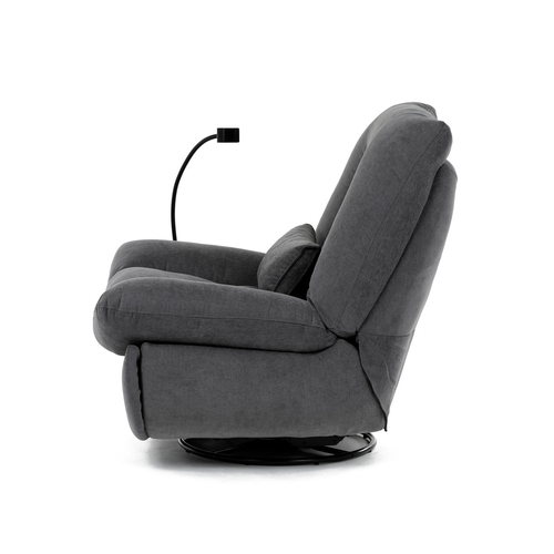 Polohovací křeslo, elektrické zabudované ovládání, šedá, látka, TV-7089 GREY2
