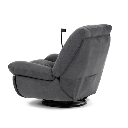 Polohovací křeslo, elektrické zabudované ovládání, šedá, látka, TV-7089 GREY2