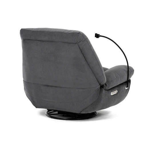 Polohovací křeslo, elektrické zabudované ovládání, šedá, látka, TV-7089 GREY2