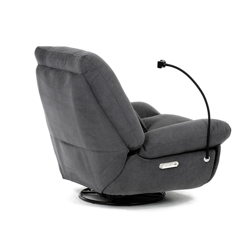 Polohovací křeslo, elektrické zabudované ovládání, šedá, látka, TV-7089 GREY2