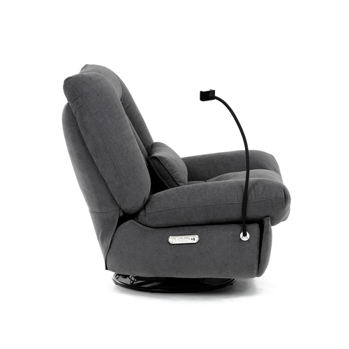 Polohovací křeslo, elektrické zabudované ovládání, šedá, látka, TV-7089 GREY2