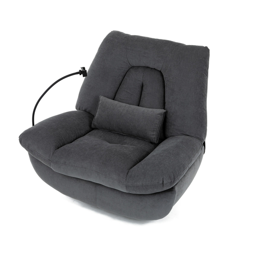 Polohovací křeslo, elektrické zabudované ovládání, šedá, látka, TV-7089 GREY2