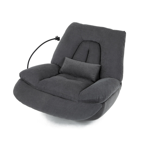 Polohovací křeslo, elektrické zabudované ovládání, šedá, látka, TV-7089 GREY2