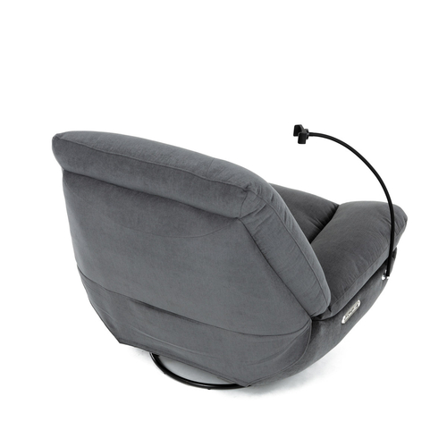 Polohovací křeslo, elektrické zabudované ovládání, šedá, látka, TV-7089 GREY2