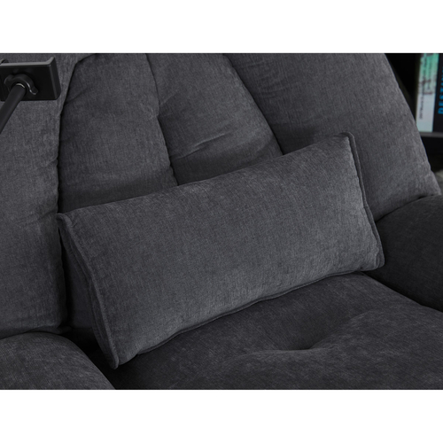 Polohovací křeslo, elektrické zabudované ovládání, šedá, látka, TV-7089 GREY2