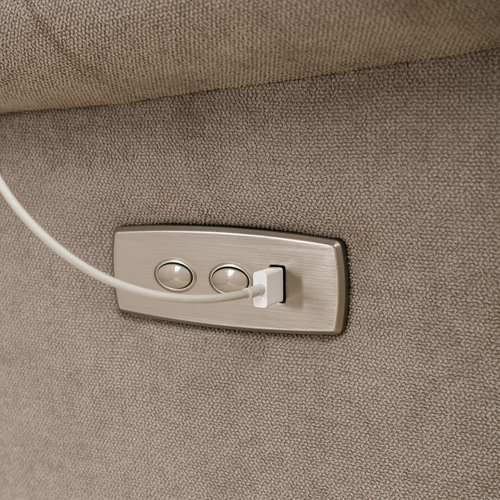 Polohovací křeslo, elektrické zabudované ovládání, šedá, látka, TV-925 SIL2
