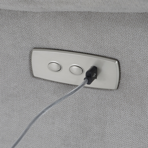 Polohovací křeslo, elektrické zabudované ovládání, šedá, látka, TV-925 SIL2