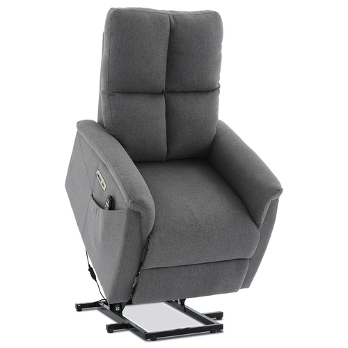 Polohovací křeslo, elektrické zabudované ovládání, šedá, látka, TV-929 GREY2