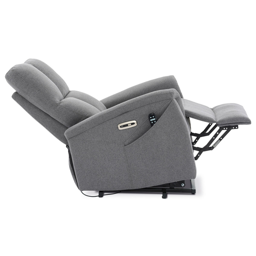 Polohovací křeslo, elektrické zabudované ovládání, šedá, látka, TV-929 GREY2